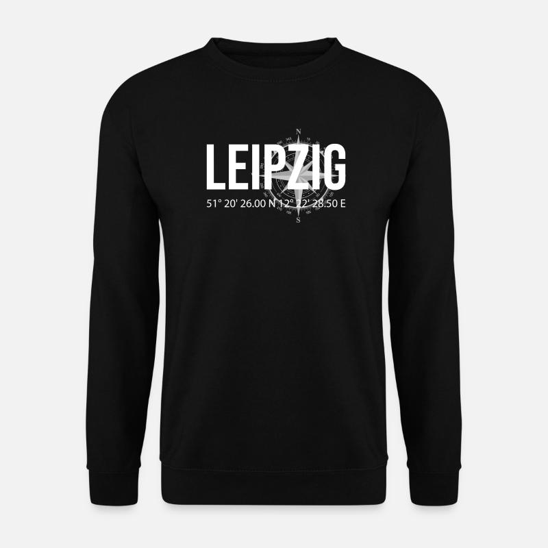 Koordinaten Leipzig - Unisex Pullover - Schwarz