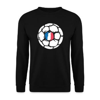 Frankreich Handball EM Team Mannschaft Ball Symbol - Unisex Pullover - Schwarz - Vorne - Alina (178cm) & Michal (187cm)