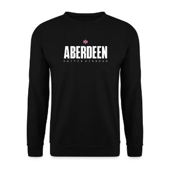 Aberdeen Crest Flagge des Vereinigten Königreichs - Unisex Pullover - Schwarz - Vorne - Alina (178cm) & Michal (187cm)