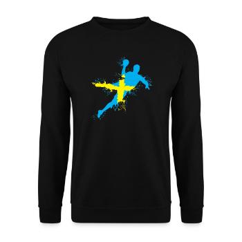 Handball Team Sweden Throw Explosion EC Logo icon - Unisex Sweatshirt - black - Front - Alina (178cm) & Michal (187cm)