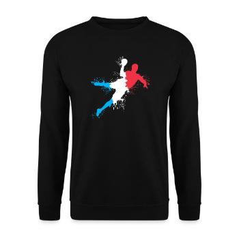 Handball Team France Handball Player Explosion European Championship - Unisex Sweatshirt - black - Front - Alina (178cm) & Michal (187cm)