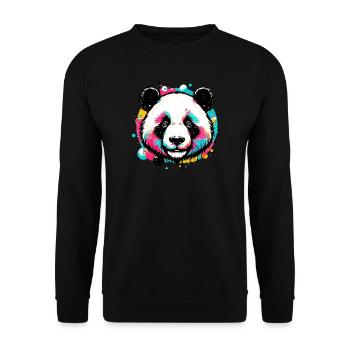 Panda - Unisex Pullover - Schwarz - Vorne - Alina (178cm) & Michal (187cm)