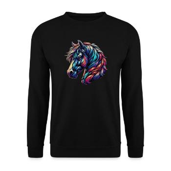 Cheval - Sweat-shirt Unisexe - noir - Devant - Alina (178cm) & Michal (187cm)