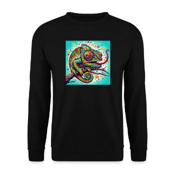 Chameleon - Unisex Sweatshirt - black - Front - Alina (178cm) & Michal (187cm)