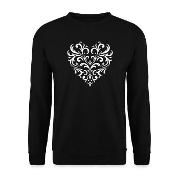 Heart - Unisex Sweatshirt - black - Front - Alina (178cm) & Michal (187cm)