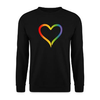 Regenbogen Herz LGBT lgbt tshirt - Unisex Pullover - Schwarz - Vorne - Alina (178cm) & Michal (187cm)