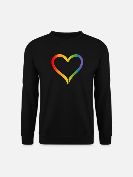 Regenbogen Herz LGBT lgbt tshirt - Unisex Pullover - Schwarz