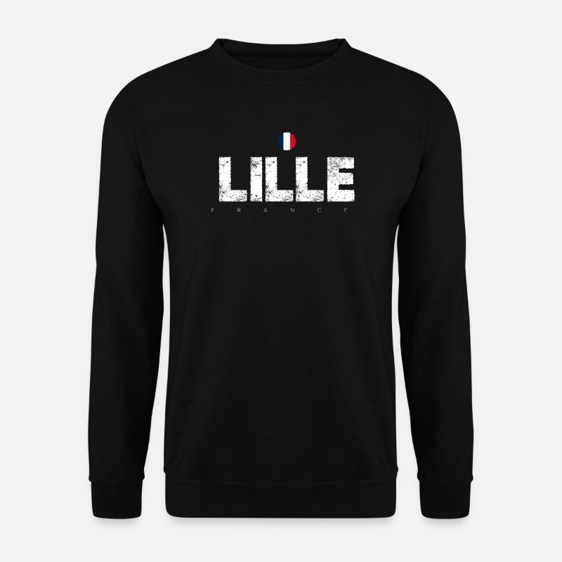 Lille Frankreich Distressed Typografie - Unisex Pullover - Schwarz