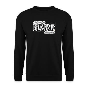 Hart und Würzig Textdesign - Unisex Pullover - Schwarz - Vorne - Alina (178cm) & Michal (187cm)