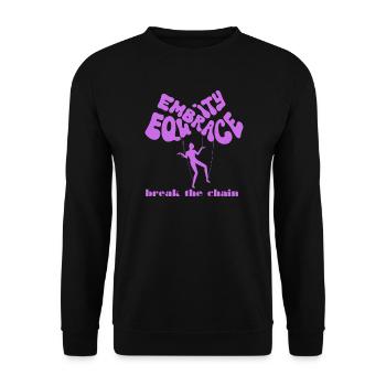 Empowerment Illustration with Balloon Slogan - Unisex Sweatshirt - black - Front - Alina (178cm) & Michal (187cm)