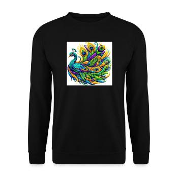 Peacock - Unisex Sweatshirt - black - Front - Alina (178cm) & Michal (187cm)