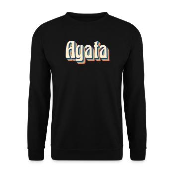 Vintage Retro Achat T-Shirt T-Shirt Geschenkidee - Unisex Pullover - Schwarz - Vorne - Alina (178cm) & Michal (187cm)