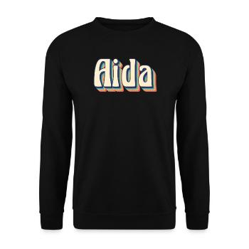 Vintage Retro Aida T-Shirt T-Shirt Geschenkidee - Unisex Pullover - Schwarz - Vorne - Alina (178cm) & Michal (187cm)