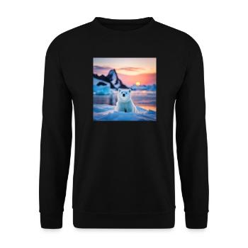 Pooh on the Ice Floe - Unisex Sweatshirt - black - Front - Alina (178cm) & Michal (187cm)