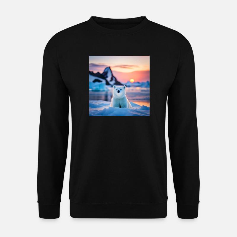 Puuh auf der Eisscholle - Unisex Pullover - Schwarz