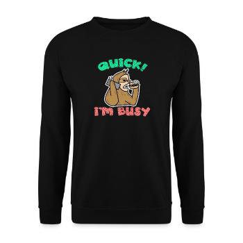 Relax Funny Statement I Don't Care Attitude - Unisex Sweatshirt - black - Front - Alina (178cm) & Michal (187cm)