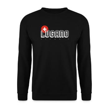 Logo de la croix suisse de Lugano - Sweat-shirt Unisexe - noir - Devant - Alina (178cm) & Michal (187cm)