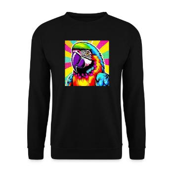 Parrot Pop Art - Unisex Sweatshirt - black - Front - Alina (178cm) & Michal (187cm)