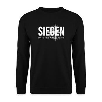 Koordinaten Siegen - Unisex Pullover - Schwarz - Vorne - Alina (178cm) & Michal (187cm)