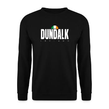 Dundalk Irish Flag Bold Text Tee - Unisex Sweatshirt - black - Front - Alina (178cm) & Michal (187cm)