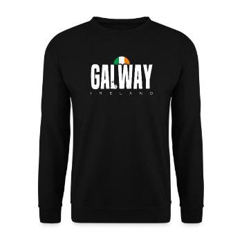 Galway, Irlande, Texte en détresse Logo - Sweat-shirt Unisexe - noir - Devant - Alina (178cm) & Michal (187cm)