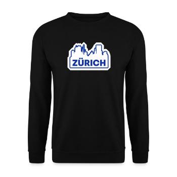 Zurich Skyline Logo Print - Unisex Sweatshirt - black - Front - Alina (178cm) & Michal (187cm)