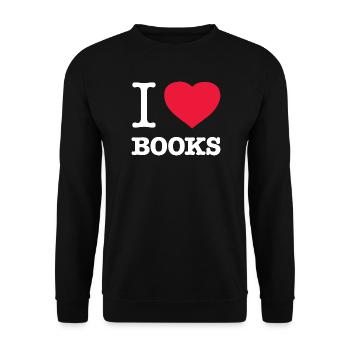 I LOVE BOOKS Reading Books - Unisex Sweatshirt - black - Front - Alina (178cm) & Michal (187cm)