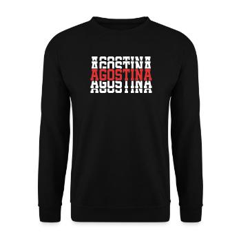Agostina t-shirt stacked text gift t-shirt - Unisex Sweatshirt - black - Front - Alina (178cm) & Michal (187cm)