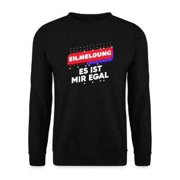 Lustige Sprüche Ist Mir Egal Gleichgültig Relax - Unisex Pullover - Schwarz - Vorne - Alina (178cm) & Michal (187cm)