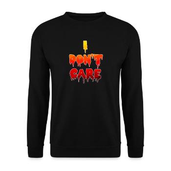 Is Mir Egal Gleichgültig Statement Haltung - Unisex Pullover - Schwarz - Vorne - Alina (178cm) & Michal (187cm)