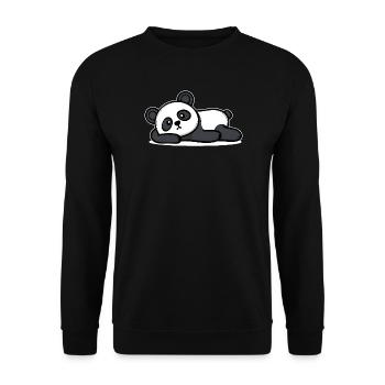 Détends-toi Panda Je m’en fous de l’attitude indifférente - Sweat-shirt Unisexe - noir - Devant - Alina (178cm) & Michal (187cm)