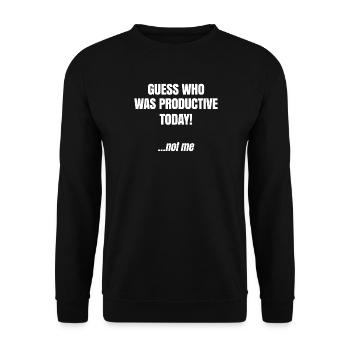 I don't care funny sayings attitude chill - Unisex Sweatshirt - black - Front - Alina (178cm) & Michal (187cm)