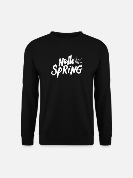 Hello Spring Season Bloom Lettering - Unisex Sweatshirt - black