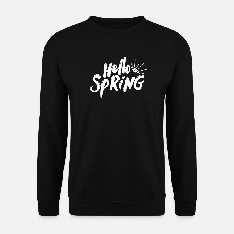 Hello Spring Season Bloom Lettering - Unisex Sweatshirt - black