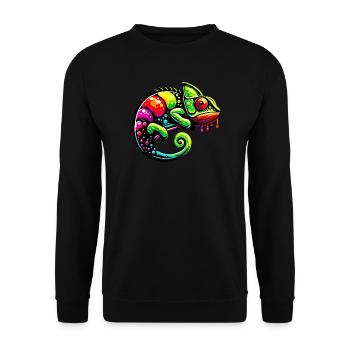 Chameleon - Unisex Sweatshirt - black - Front - Alina (178cm) & Michal (187cm)