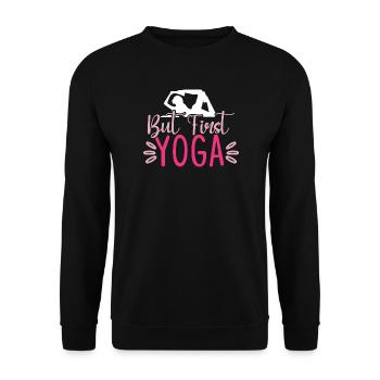 Mais d’abord le yoga - Sweat-shirt Unisexe - noir - Devant - Alina (178cm) & Michal (187cm)
