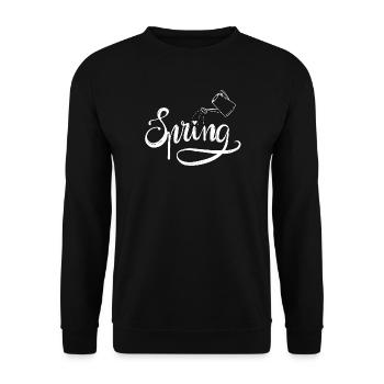 Spring Spring Beginning Garden Watering Lettering - Unisex Sweatshirt - black - Front - Alina (178cm) & Michal (187cm)