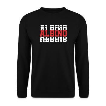 T-Shirt Albino T-Shirt Geschenkidee gestapelter Text - Unisex Pullover - Schwarz - Vorne - Alina (178cm) & Michal (187cm)