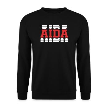 T-Shirt Aida T-Shirt Geschenkidee gestapelter Text - Unisex Pullover - Schwarz - Vorne - Alina (178cm) & Michal (187cm)