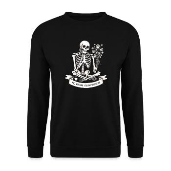 Moi en attente de ma Saint-Valentin - Célibataire, Saint-Valentin - Sweat-shirt Unisexe - noir - Devant - Alina (178cm) & Michal (187cm)