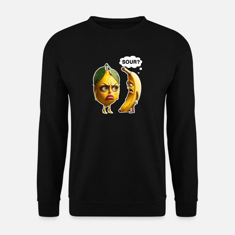 Zitrone vs Banane: Streit im Obstkorb - Unisex Pullover - Schwarz