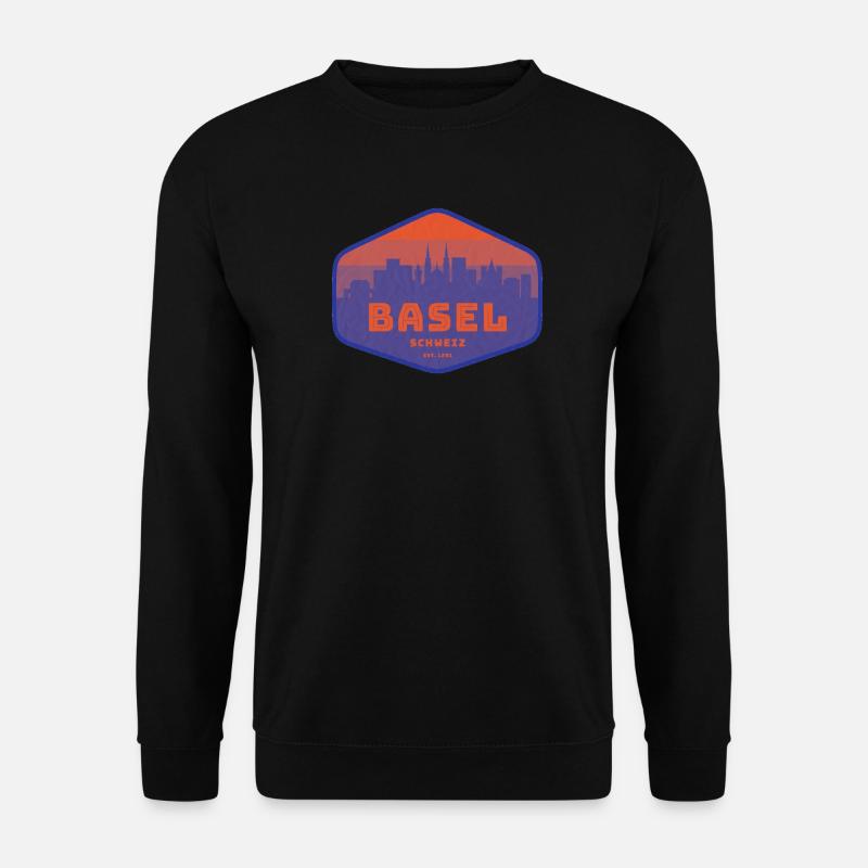 Basel Skyline Retro Abzeichen - Unisex Pullover - Schwarz