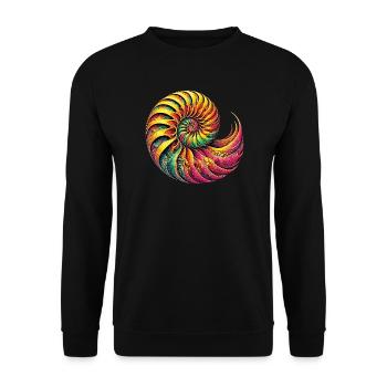 Nautilus-Muschel - Unisex Pullover - Schwarz - Vorne - Alina (178cm) & Michal (187cm)