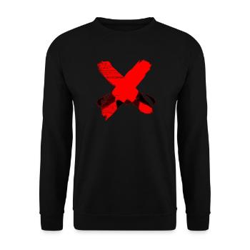 X Rouge sur Code Noir gregor size - Sweat-shirt Unisexe - noir - Devant - Alina (178cm) & Michal (187cm)