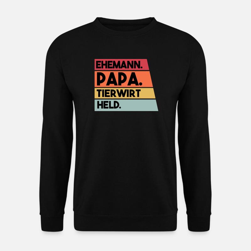 Ehemann Papa Tierwirt Held - Unisex Pullover - Schwarz
