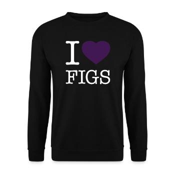 I LOVE FIGS - Unisex Sweatshirt - black - Front - Alina (178cm) & Michal (187cm)