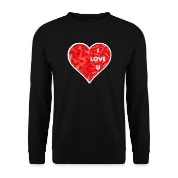 JE T’AIME CŒUR - Sweat-shirt Unisexe - noir - Devant - Alina (178cm) & Michal (187cm)