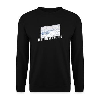 Nature is calling Winter - Unisex Pullover - Schwarz - Vorne - Alina (178cm) & Michal (187cm)