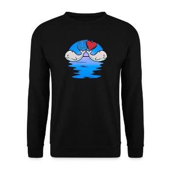 Baby Wal Fisch Meeressäuger Kinder Peace - Unisex Pullover - Schwarz - Vorne - Alina (178cm) & Michal (187cm)