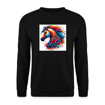 Cheval - Sweat-shirt Unisexe - noir - Devant - Alina (178cm) & Michal (187cm)